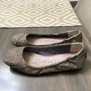 TOMS Black Metallic flats size 9